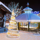 5 Feet Pre-lit Christmas Cone Tree with 300 Warm White and 250 Cold White LED Lights by LJGDeals