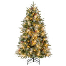 5 Feet Pre-Lit Artificial Christmas Tree with 8 Modes LED Lights with Berries by LJGDeals