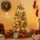 5 Feet Pre-Lit Artificial Christmas Tree with 8 Modes LED Lights with Berries by LJGDeals