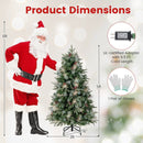 5 Feet Pre-Lit Artificial Christmas Tree with 8 Modes LED Lights with Berries by LJGDeals