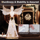 5 Feet Pre-lit 3D Glittered Christmas Angel with 100 Warm White Lights by LJGDeals