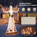 5 Feet Pre-lit 3D Glittered Christmas Angel with 100 Warm White Lights by LJGDeals