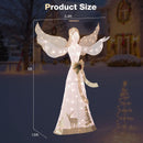 5 Feet Pre-lit 3D Glittered Christmas Angel with 100 Warm White Lights by LJGDeals