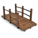 5 Feet Wooden Garden Bridge with Safety Rails by LJGDeals