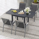 Outdoor Dining Table Set with Extendable Aluminum Table and 4 Stackable Chairs by LJGDeals