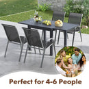 Outdoor Dining Table Set with Extendable Aluminum Table and 4 Stackable Chairs by LJGDeals