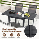 Outdoor Dining Table Set with Extendable Aluminum Table and 4 Stackable Chairs by LJGDeals