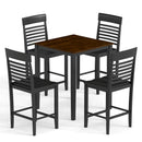 5-Piece Counter-Height Dining Table Set with Rubber Wood Frame and Footrest by LJGDeals