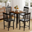 5-Piece Counter-Height Dining Table Set with Rubber Wood Frame and Footrest by LJGDeals