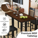 5-Piece Counter-Height Dining Table Set with Rubber Wood Frame and Footrest by LJGDeals