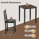 5-Piece Counter-Height Dining Table Set with Rubber Wood Frame and Footrest