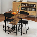5-Piece Dining Set for 4 47 Inch Round Kitchen Table and 4 Stools-Brown by LJGDeals