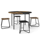 5-Piece Dining Set for 4 47 Inch Round Kitchen Table and 4 Stools-Brown by LJGDeals