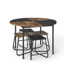 5-Piece Dining Set for 4 47 Inch Round Kitchen Table and 4 Stools-Brown by LJGDeals