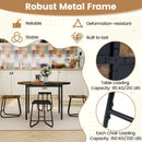5-Piece Dining Set for 4 47 Inch Round Kitchen Table and 4 Stools-Brown by LJGDeals