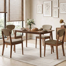 5-Piece Dining Set with Rectangular Table & 4 Fabric Chairs by LJGDeals