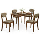 5-Piece Dining Set with Rectangular Table & 4 Fabric Chairs by LJGDeals