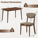 5-Piece Dining Set with Rectangular Table & 4 Fabric Chairs by LJGDeals