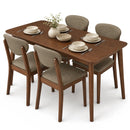 5-Piece Dining Set with Rectangular Table & 4 Fabric Chairs by LJGDeals
