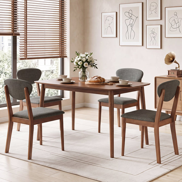 5-Piece Dining Set with Rectangular Table & 4 Fabric Chairs, photo 2 of 16