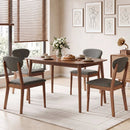 5-Piece Dining Set with Rectangular Table & 4 Fabric Chairs by LJGDeals