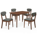 5-Piece Dining Set with Rectangular Table & 4 Fabric Chairs by LJGDeals
