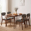 5-Piece Dining Set with Rectangular Table & 4 Fabric Chairs by LJGDeals