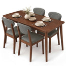 5-Piece Dining Set with Rectangular Table & 4 Fabric Chairs by LJGDeals