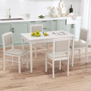 5-Piece Dining Set for 4 with Rubber Wood Legs for Small Dining Room by LJGDeals