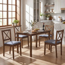 5-Piece Dining Set with Rectangular Table & Fabric Chairs by LJGDeals