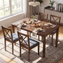 5-Piece Dining Set with Rectangular Table & Fabric Chairs by LJGDeals