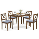 5-Piece Dining Set with Rectangular Table & Fabric Chairs by LJGDeals