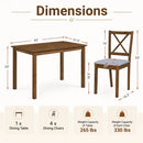 5-Piece Dining Set with Rectangular Table & Fabric Chairs by LJGDeals