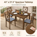 5-Piece Dining Set with Rectangular Table & Fabric Chairs by LJGDeals