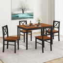 5 Piece Dining Table Set with Rectangular Kitchen Table and 4 Chairs for 4 People-Coffee by LJGDeals