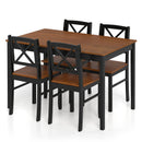 5 Piece Dining Table Set with Rectangular Kitchen Table and 4 Chairs for 4 People-Coffee by LJGDeals