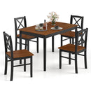 5 Piece Dining Table Set with Rectangular Kitchen Table and 4 Chairs for 4 People-Coffee by LJGDeals