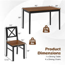 5 Piece Dining Table Set with Rectangular Kitchen Table and 4 Chairs for 4 People-Coffee by LJGDeals