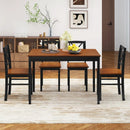 5 Piece Dining Table Set with Rectangular Kitchen Table and 4 Chairs for 4 People-Coffee by LJGDeals