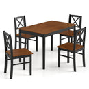 5 Piece Dining Table Set with Rectangular Kitchen Table and 4 Chairs for 4 People-Coffee by LJGDeals
