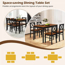 5 Piece Dining Table Set with Rectangular Kitchen Table and 4 Chairs for 4 People-Coffee by LJGDeals