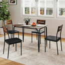 5-Piece Dining Table Set Industrial Rectangular Kitchen Table and 4 Armless Chairs-Rustic Brown by LJGDeals