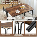 5-Piece Dining Table Set Industrial Rectangular Kitchen Table and 4 Armless Chairs-Rustic Brown by LJGDeals