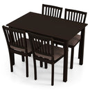 5-Piece Dining Table Set for 4 Rectangular Kitchen Table with 4 Upholstered Chairs by DirectDeals