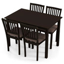 5-Piece Dining Table Set for 4 Rectangular Kitchen Table with 4 Upholstered Chairs by LJGDeals