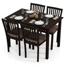 5-Piece Dining Table Set for 4 Rectangular Kitchen Table with 4 Upholstered Chairs by DirectDeals
