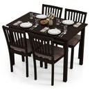 5-Piece Dining Table Set for 4 Rectangular Kitchen Table with 4 Upholstered Chairs by LJGDeals
