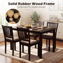 5-Piece Dining Table Set for 4 Rectangular Kitchen Table with 4 Upholstered Chairs by LJGDeals