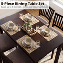 5-Piece Dining Table Set for 4 Rectangular Kitchen Table with 4 Upholstered Chairs by LJGDeals