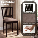 5-Piece Dining Table Set for 4 Rectangular Kitchen Table with 4 Upholstered Chairs by LJGDeals
